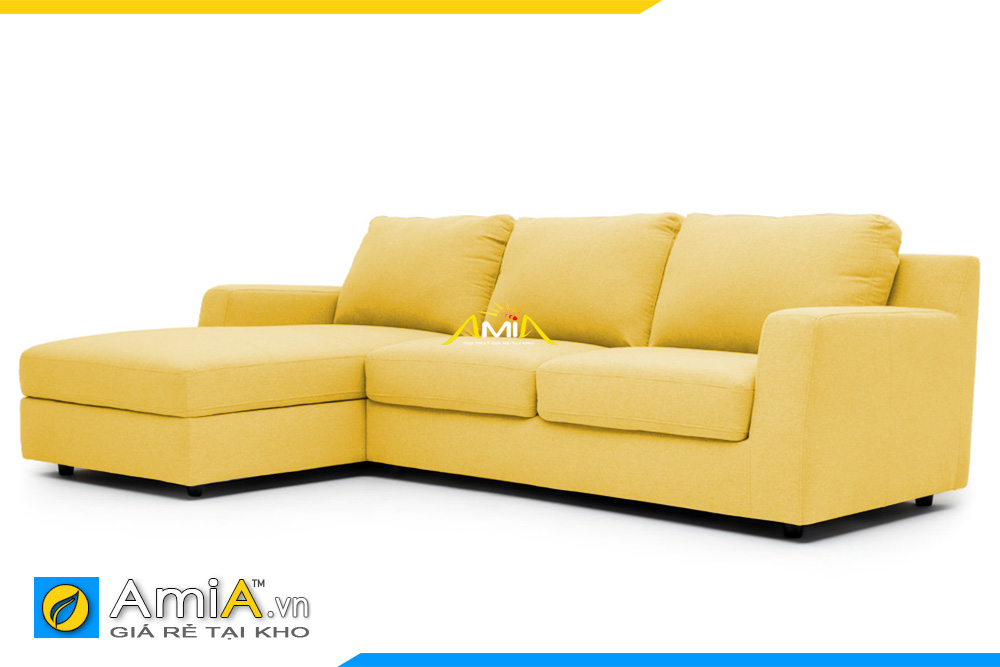 Chất liệu vải nỉ màu vàng làm cho ghế sofa AmiA 20227 tăng thêm sự nổi bật và sang trọng hơn.