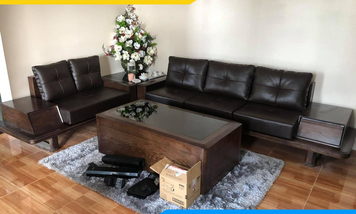 sofa gỗ đẹp phòng khách