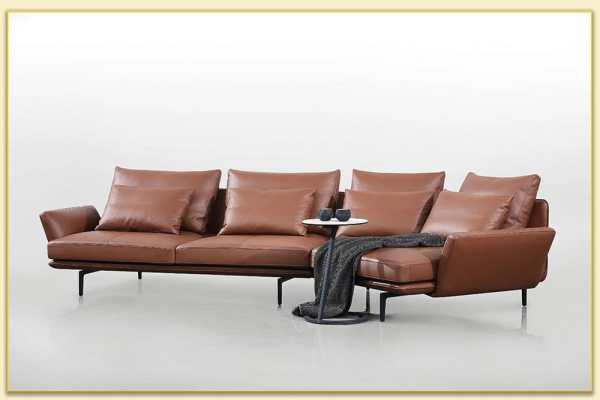 Hình ảnh Mẫu ghế sofa góc da đẹp sang trọng cỡ lớn Softop-1485