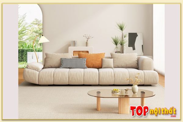Hình ảnh Mẫu sofa văng đẹp phòng khách bằng vải nỉ SofTop-0689