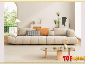 Hình ảnh Mẫu sofa văng đẹp phòng khách bằng vải nỉ SofTop-0689