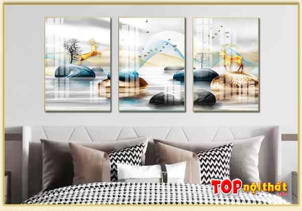 Bộ tranh tráng gương 3D phòng ngủ đẹp TraTop-3095