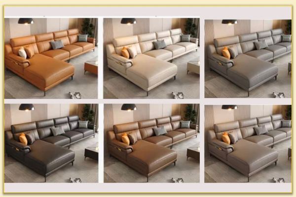 Hình ảnh Bộ ghế sofa da góc chữ L có nhiều màu sắc đẹp Softop-1580