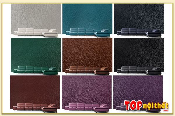 Hình ảnh Các tone màu chất liệu da làm ghế sofa góc SofTop-0845