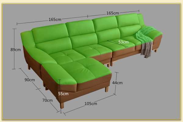 Hình ảnh Chi tiết kích thước ghế sofa góc da dạng chữ L Softop-1598