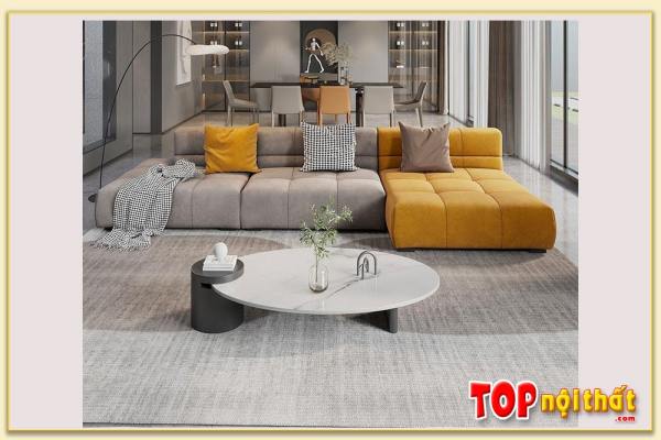Hình ảnh Ghế sofa góc bọc nỉ cho phòng khách nhà phố SofTop-0611