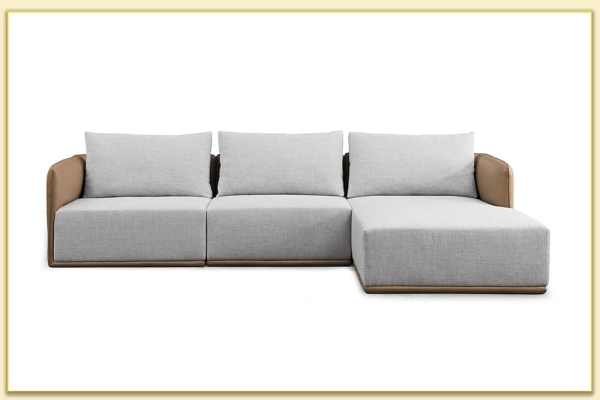 Hình ảnh Ghế sofa góc hình chữ L da phối nỉ đẹp Softop-1476