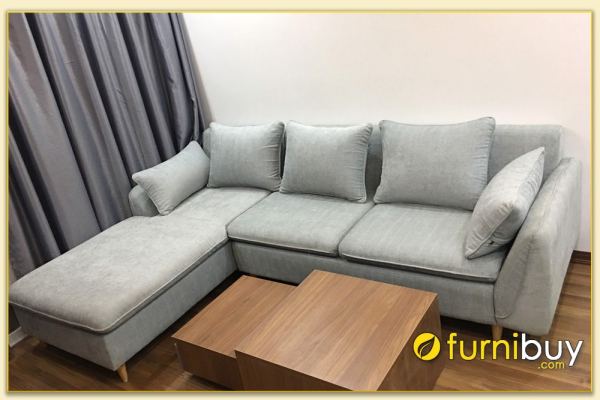 Hình ảnh Ghế sofa nỉ phòng khách chung cư kiểu dáng chữ L SofTop-0226