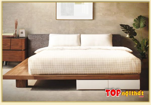 Hình ảnh Giường ngủ kiểu nhật thấp có ngăn kéo nhỏ GNTop-0330