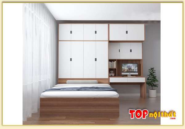 Hình ảnh Giường ngủ liền tủ quần áo gỗ công nghiệp GNTop-0300