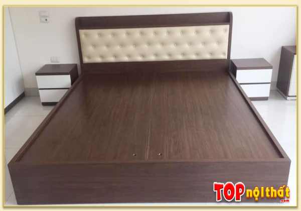 Hình ảnh Giường ngủ màu óc chó Melamine gỗ công nghiệp GNTop-0155
