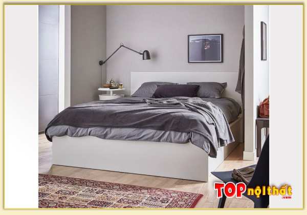 Hình ảnh Giường ngủ màu trắng bằng gỗ kiểu dáng đơn giản GNTop-0313