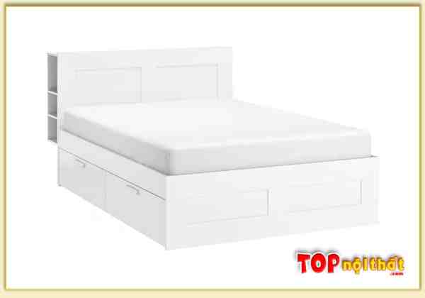 Hình ảnh Giường ngủ màu trắng gỗ công nghiệp chung cư GNTop-0311