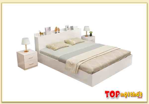 Hình ảnh Giường ngủ màu trắng gỗ công nghiệp MDF hiện đại GNTop-0057