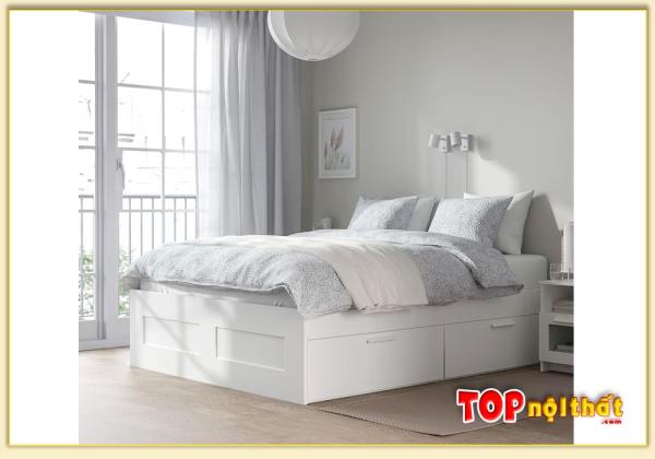 Hình ảnh Giường ngủ màu trắng hiện đại phong cách Bắc Âu GNTop-0318