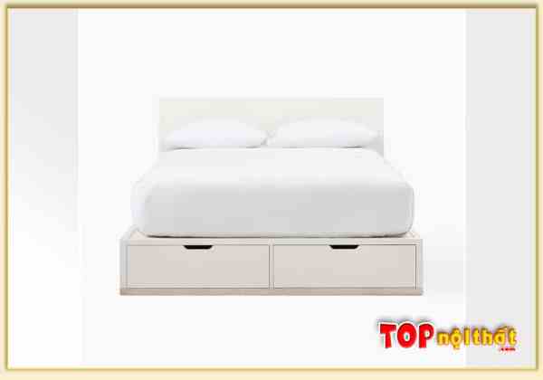 Hình ảnh Giường ngủ màu trắng hiện đại có hộc kéo GNTop-0341