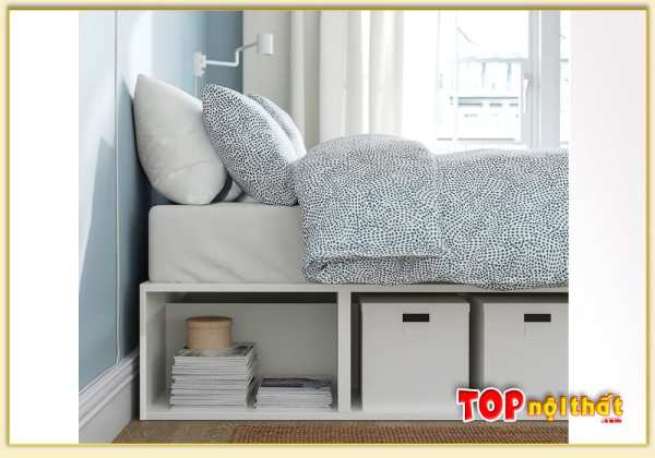 Hình ảnh Kệ gỗ giường ngủ đơn giản đựng đồ thông minh GNTop-0319