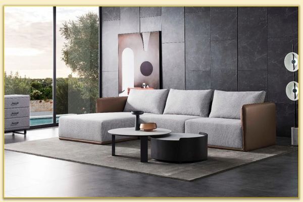 Hình ảnh Kê sofa góc da phối nỉ cho không gian nội thất Softop-1476