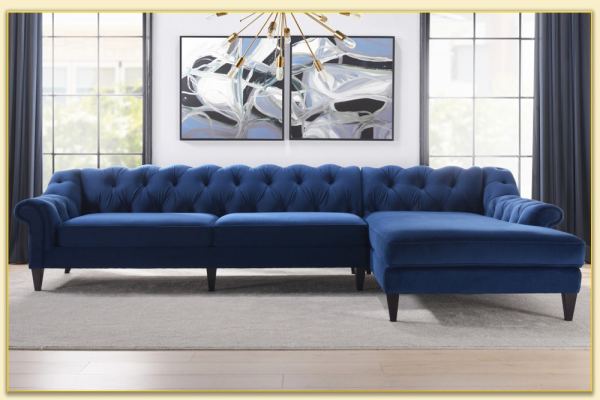 Hình ảnh Kê sofa góc tân cổ điển trong phòng khách Softop-1408