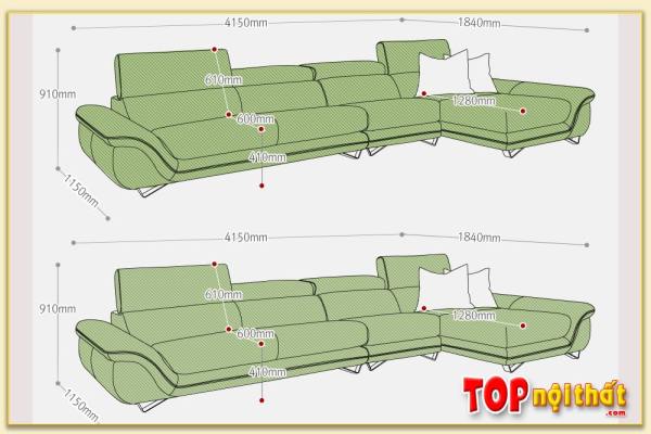 Hình ảnh Kích thước ghế sofa góc chữ L SofTop-0880
