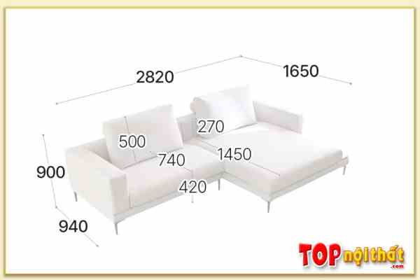 Hình ảnh Kích thước mẫu ghế sofa góc chữ L SofTop-0945
