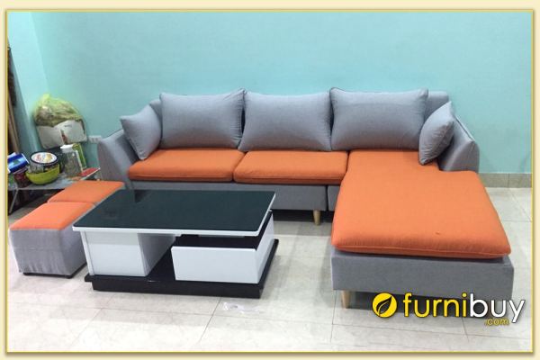 Hình ảnh Sofa góc chữ L bọc nỉ thiết kế đơn giản mà đẹp SofTop-0226