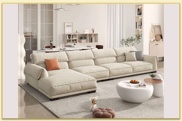 Hình ảnh Sofa góc nỉ chữ L cỡ lớn kê phòng khách đẹp Softop-1750