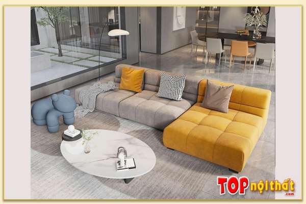 Hình ảnh Sofa hiện đại phòng khách góc vải không tay vịn SofTop-0611