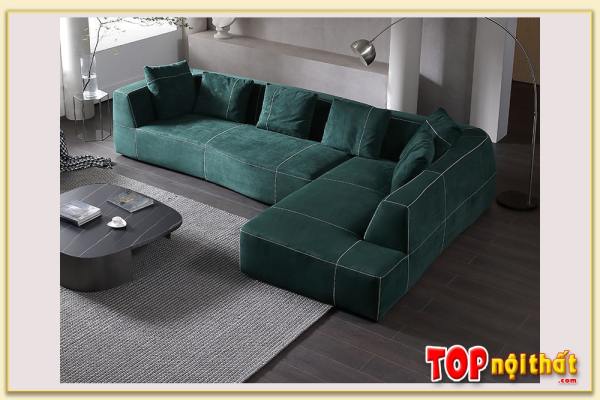 Hình ảnh Sofa phòng khách màu xanh dạng góc chữ L SofTop-0612