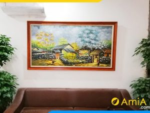Mẫu tranh sơn dầu vẽ phong cảnh làng quê