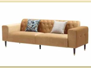 Hình ảnh Góc nghiêng ghế sofa văng nỉ màu vàng Softop-1504