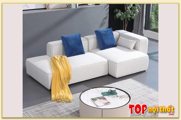 Hình ảnh Mẫu ghế sofa nỉ góc nhỏ xinh cho phòng khách SofTop-0606
