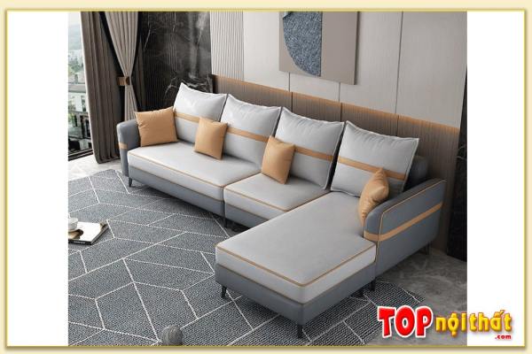 Hình ảnh Sofa phòng khách chung cư kiểu dáng góc bọc da SofTop-0707