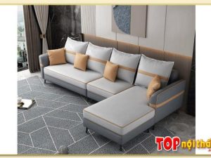 Hình ảnh Sofa phòng khách chung cư kiểu dáng góc bọc da SofTop-0707