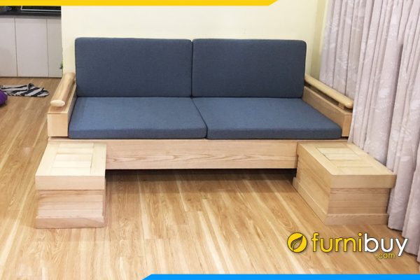 ghế sofa văng gỗ sồi đẹp kê phòng khách hiện đại