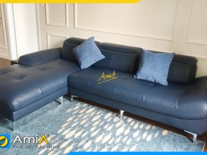 Ghế sofa da góc chữ L hiện đại AmiA346